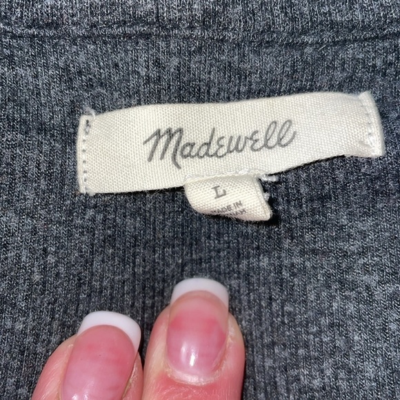 Madewell Women’s Charcoal Gray Polo Sweater - Super Soft Size Large - Picture 2 of 6